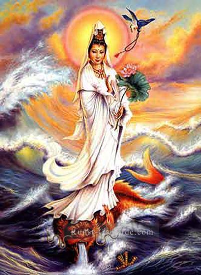 Die Gottheit der Barmherzigkeit auf dem Meer Buddhismus Ölgemälde